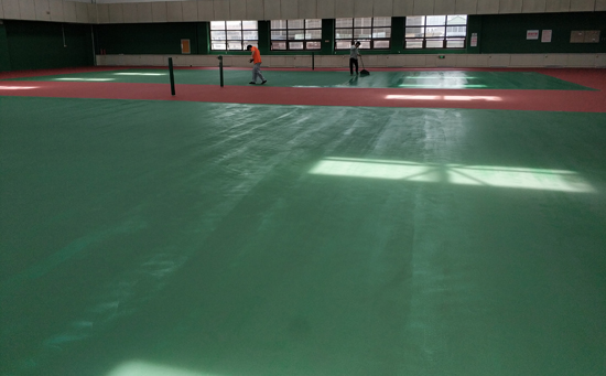 室內網球場面層施工圖片